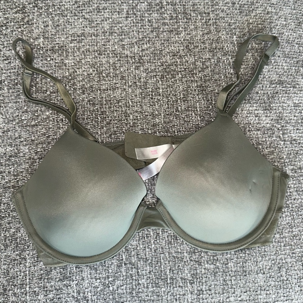 PINK Wear Everywhere T-Shirt Lightly Lined Bra - Olive Green